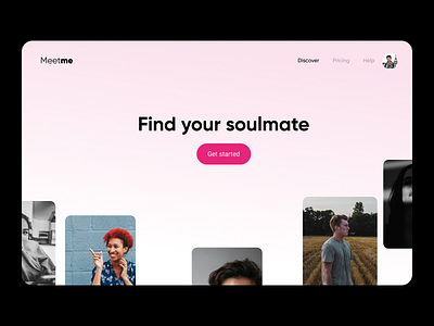 MeetMe landing page branding design meet ui ux