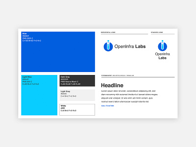 OpenInfra Labs Brand Guide brand guide brand guidelines layout logo one pager single page
