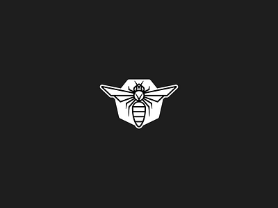 Naideia Bee badge bee bug cyberpunk dnb drum and bass electronic futuristic icon iconography illustration insect logo monoline music symbol wasp