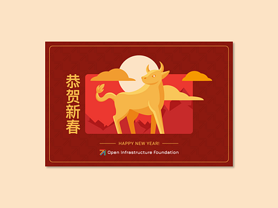Year of the Ox 2021 chinese new year gold illustration lunar new year new year ox