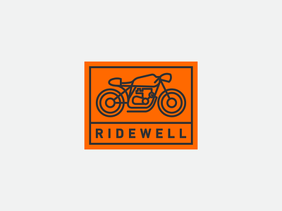 Ridewell Logo badge branding design illustration line logo motorcycle