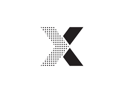 X Logo arrows dots icon letter lettering logo pointalism typography x