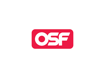 OSF Logo badge branding custom font initials lettering logo typography