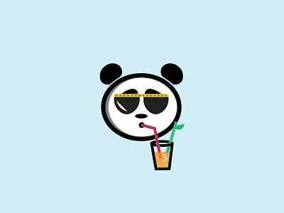 Summer Panda daily logo challenge drink illustrator logo panda summer sunglasses