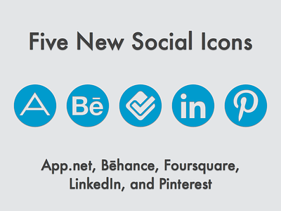 New Social Icons (May 2013) adn app.net behance foursquare icon set icons linkedin pinterest sketch social vector