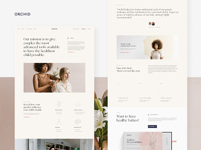 Orchid branding children design design system experience fertility genetics graphic design health healthy interface landing orchid page product typography ui visual web