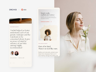 Orchid - mobile experience branding design experience fertility genetics graphic design healthy interface interface design landing layout mobile orchid rwd ui ux visual visualdesign web webdesign