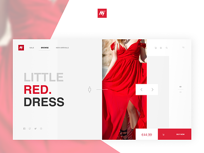 Little Red Dress - Slide01 dailyui design ecommerce fashion header interface interface design landing page landingpage minimal page site typography ui visual visualdesign web webdesign website
