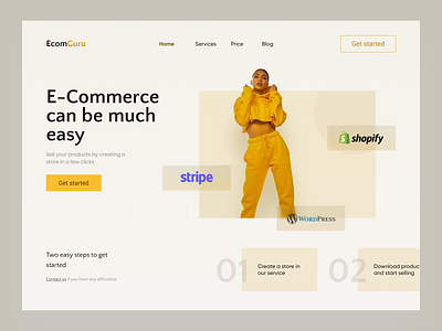 E-commerce landing page branding design e-commerce ecommerce minimal minimalism