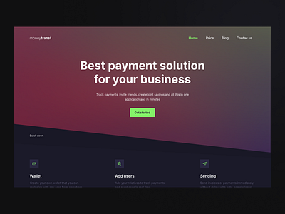 Moneytransf Landing page