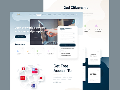 Second Citizenship by Investment branding design landing page minimal