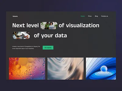 Datavis branding design landing page minimal minimalism ui