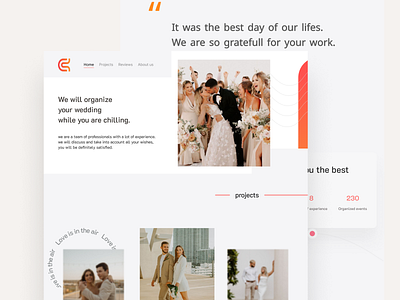 Wedding agency branding design landing page minimal minimalism