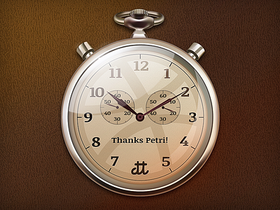Thank you, Petri! debute icon stopwatch thanks time