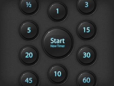 Buttons for a mobile app app interface ios mobile timer
