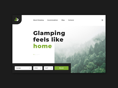 Website | JB brand branding glamping homepage identity interface nature travel ui ui design web webdesign website