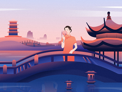 Hangzhou City illustration 2018 市 插图 生活 设计