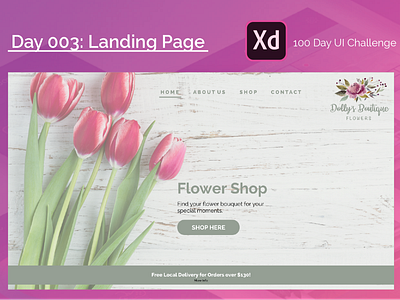 Day 003 Landing Page boutique florist flowers landing page logo ui challenge