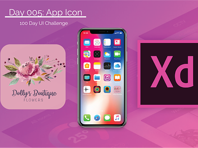 Day 005 App Icon 100 day ui design challenge app icon boutique florist flowers