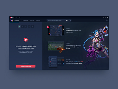 Blitz Onboarding / Guest Landing Page desktop app landingpage leagueoflegends productdesign productpage ui uidesign