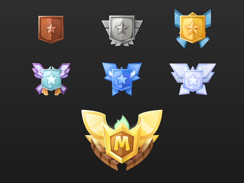 Fortnite Rank Gold Fortnite Master Rank Icons By Darren Law On Dribbble