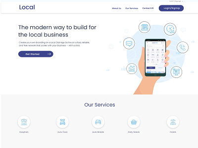 Local Services Home Page dial services home page illustraion landing page productdesign service app service design ui design ux design website