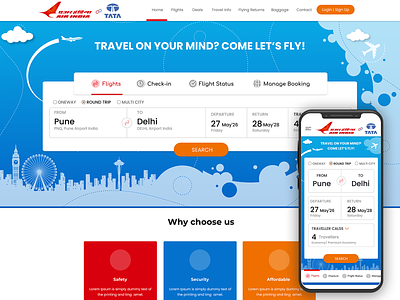 Air India Flight Ticket Booking Website. air india booking flight new website tata template travel ui design ux design website