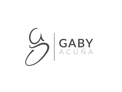 Gaby Acuña Logo (Grey Version) caligrafia calligraphy design graphic design logo logodesign logotype typography vector