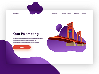 Concept Landing Page Palembang city illustration ui ux web