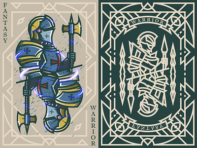 Fantasy warrior《Crusader Swordman》 fantasy warrior game card illustration middle ages 弟仔