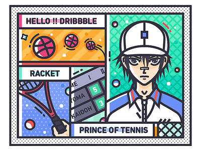 Hello Dribbble！！！ hello dribbble illustration prince of tennis racket 动画