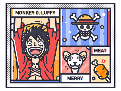 Memoirs of anime -《ONE PIECE》 meat merry monkey d. luffy one piece 动画 插图