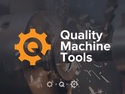 Quality Machine Tools branding design gear logo machine q tools
