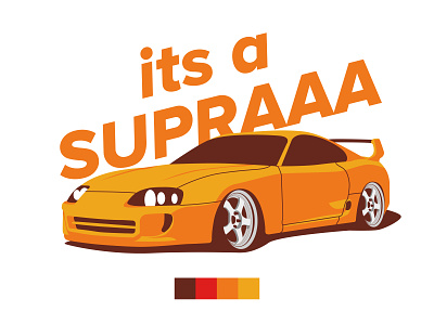 Toyota Supra automotive car flat illustration jdm stance supra toyota vector