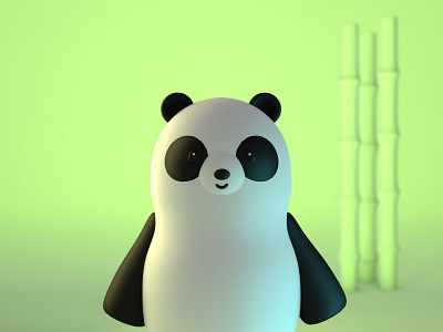 Cute Panda in 3d