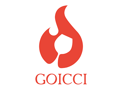 Goicci fire ink logo minimal red wine wineglass