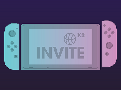 Dibbble Invite games geek invite nintendo switch vector
