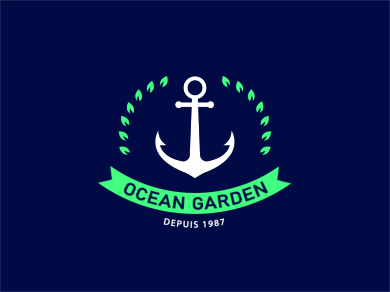 Ocean Garden aftereffects anchor animated animation design gif logo logodesign motion vector