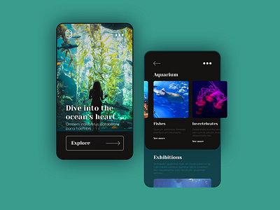 Aquarium app dailyui dailyuichallenge design flat mobile ui ux