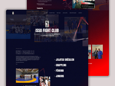BJJ French Club - ISSO bjj deepblue design gradient martialart red sport ui webdesign