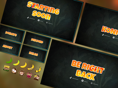 02 Twitch Overlay and Emotes design illustration overlay twitch