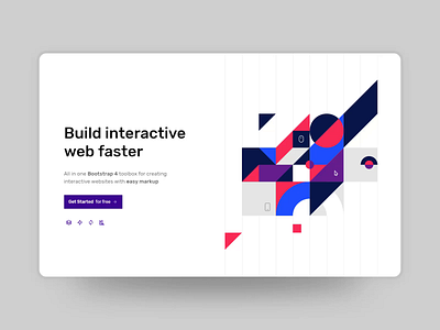 Illustration Reveal animation bootstrap design flat geometric interaction minimal shapes svg torus kit ui vector