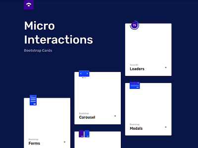 Bootstrap Cards Micro Interactions animation bootstrap css design flat html interaction micro animation micro interaction minimal torus kit ui