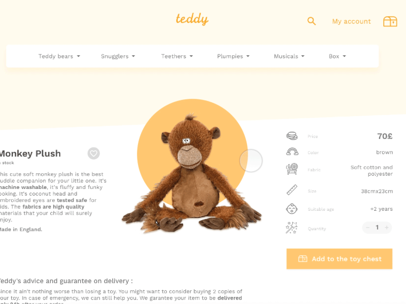 Toy Chest child ecommerce gif toy ui web yellow