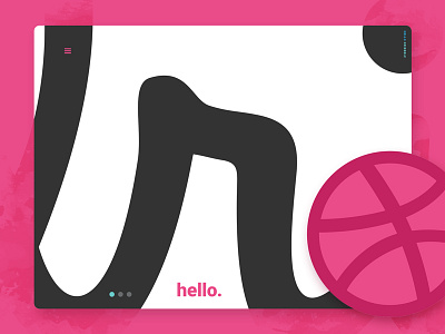 Hello Dribbble header hero illustration landing minimal ui webdesign website