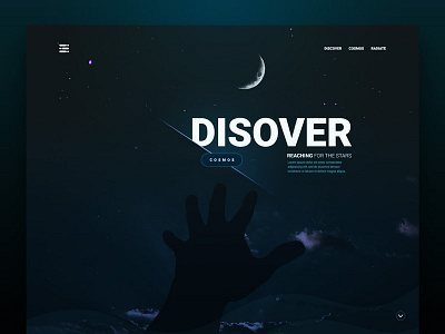 Discover concept contrast cosmos discover header hero landing minimal space ui webdesign website