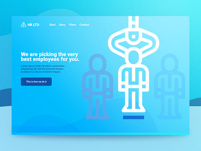 HR Recruitment Landingpage header hero illustration landing minimal ui webdesign website