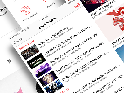 Bass Blog for iPhone design dj dnb drum and bass iphone music ui