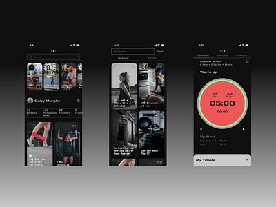Timer and workout video app app ui fitness app timer app ui workout app