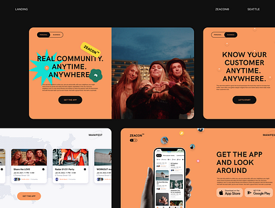 Networking app – Landing composition design landing mobile app typography ui uiux web webdesign